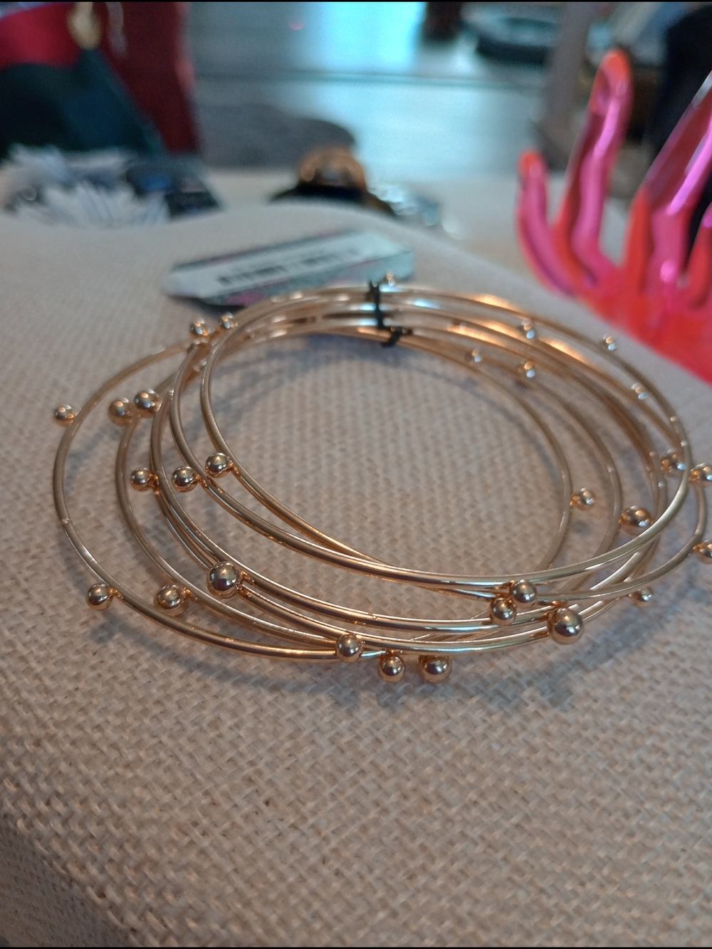 paparazzi Gold Bead Stackable Bangle Bracelet Set